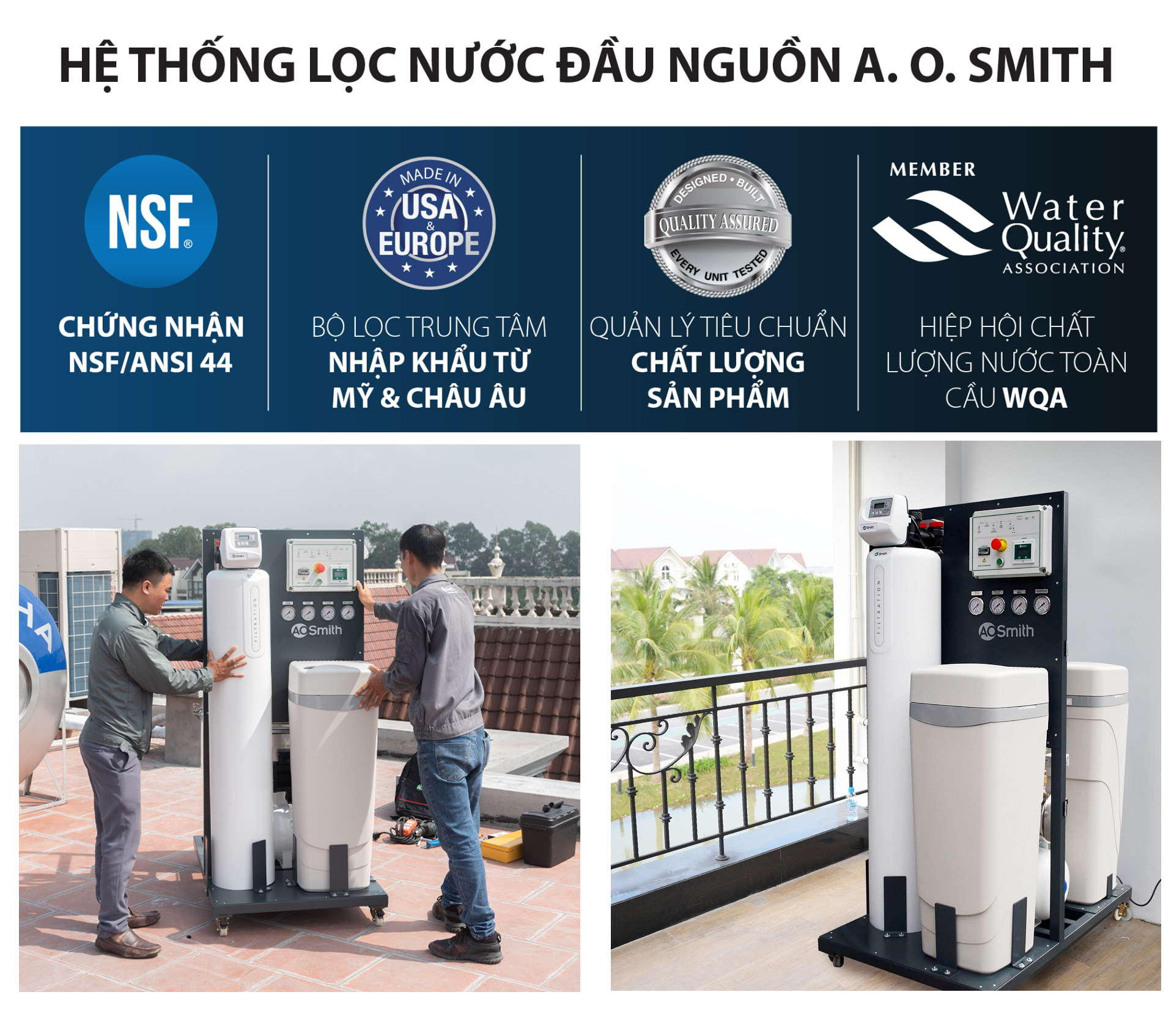 Đặc điểm nổi bật của Lọc tổng đầu nguồn cao cấp Aosmith
